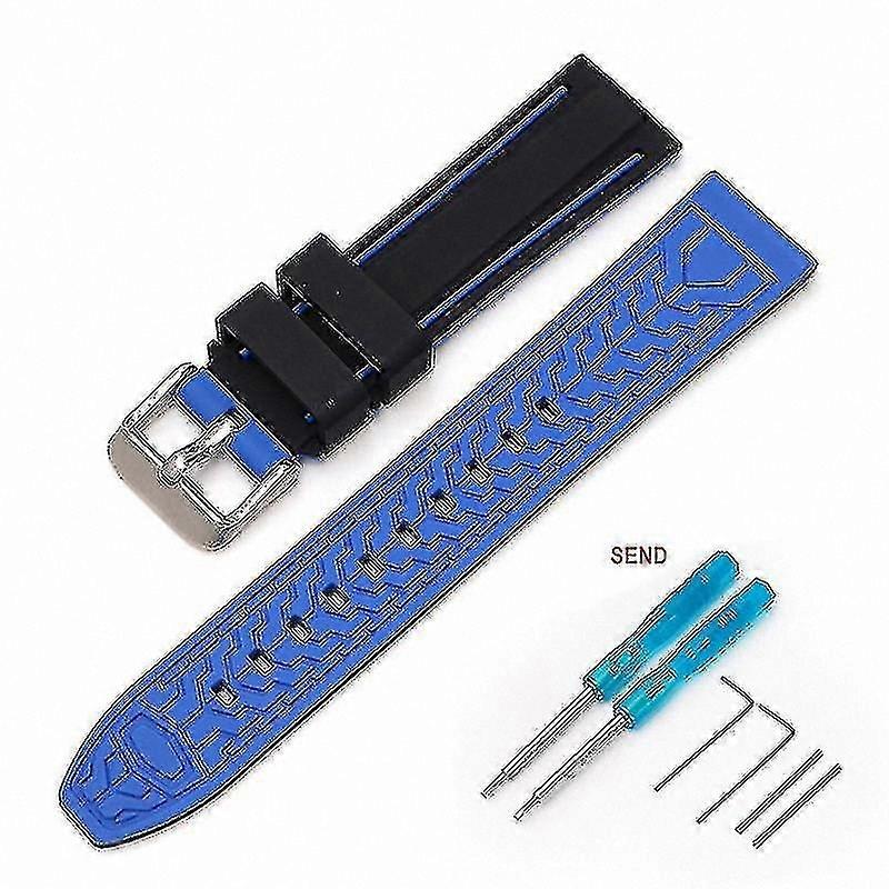 22mm Two-tone Silicone Strap with Tool for Dive Watches