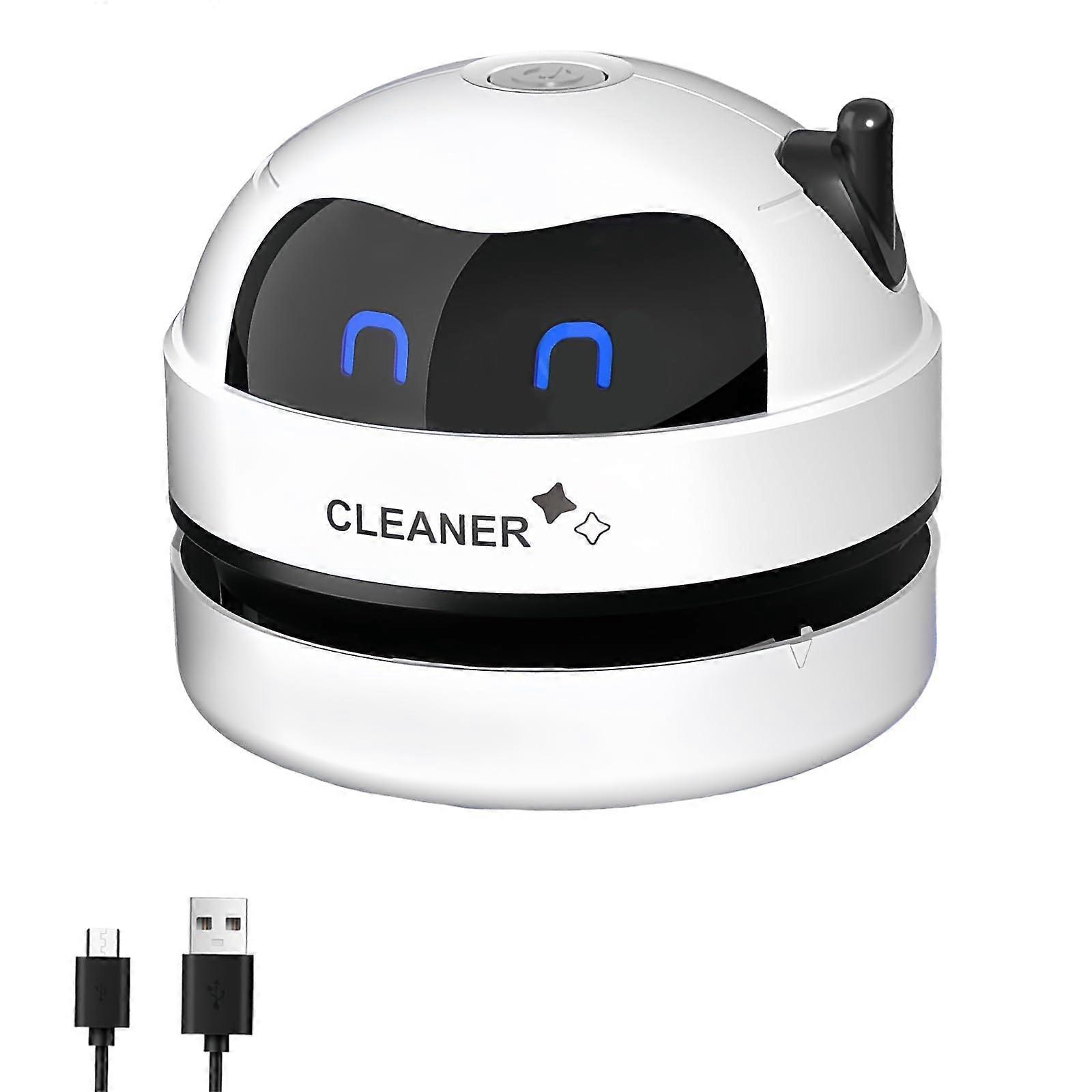 Mini Desktop Vacuum Cleaner with Strong Suction, Portable USB Rechargeable Table Dust Remover for Office, Car, Keyboard
