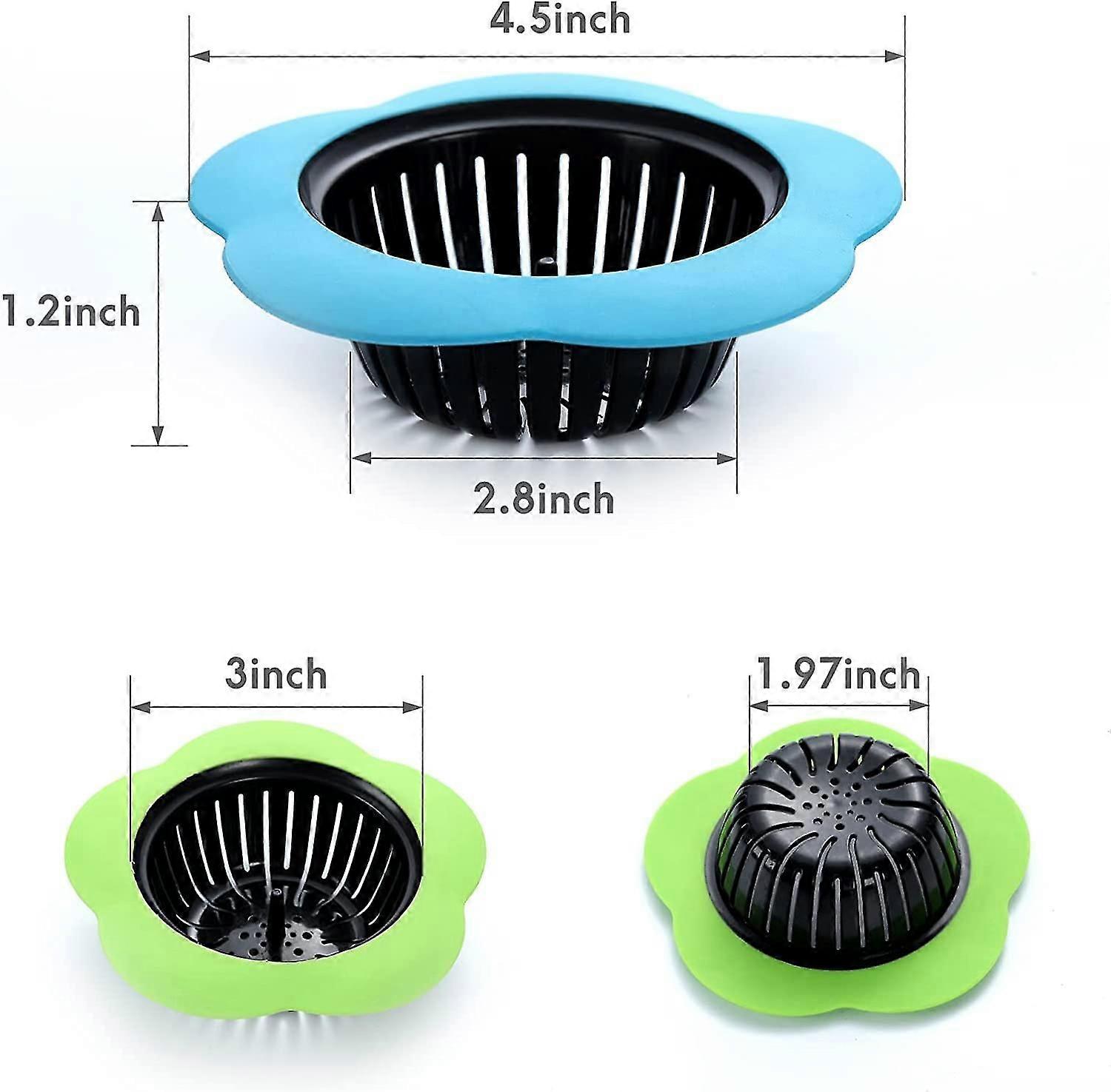 2 Pack Sink Strainer For Kitchen Sink Drain Silicone Sink Stopper Garbage