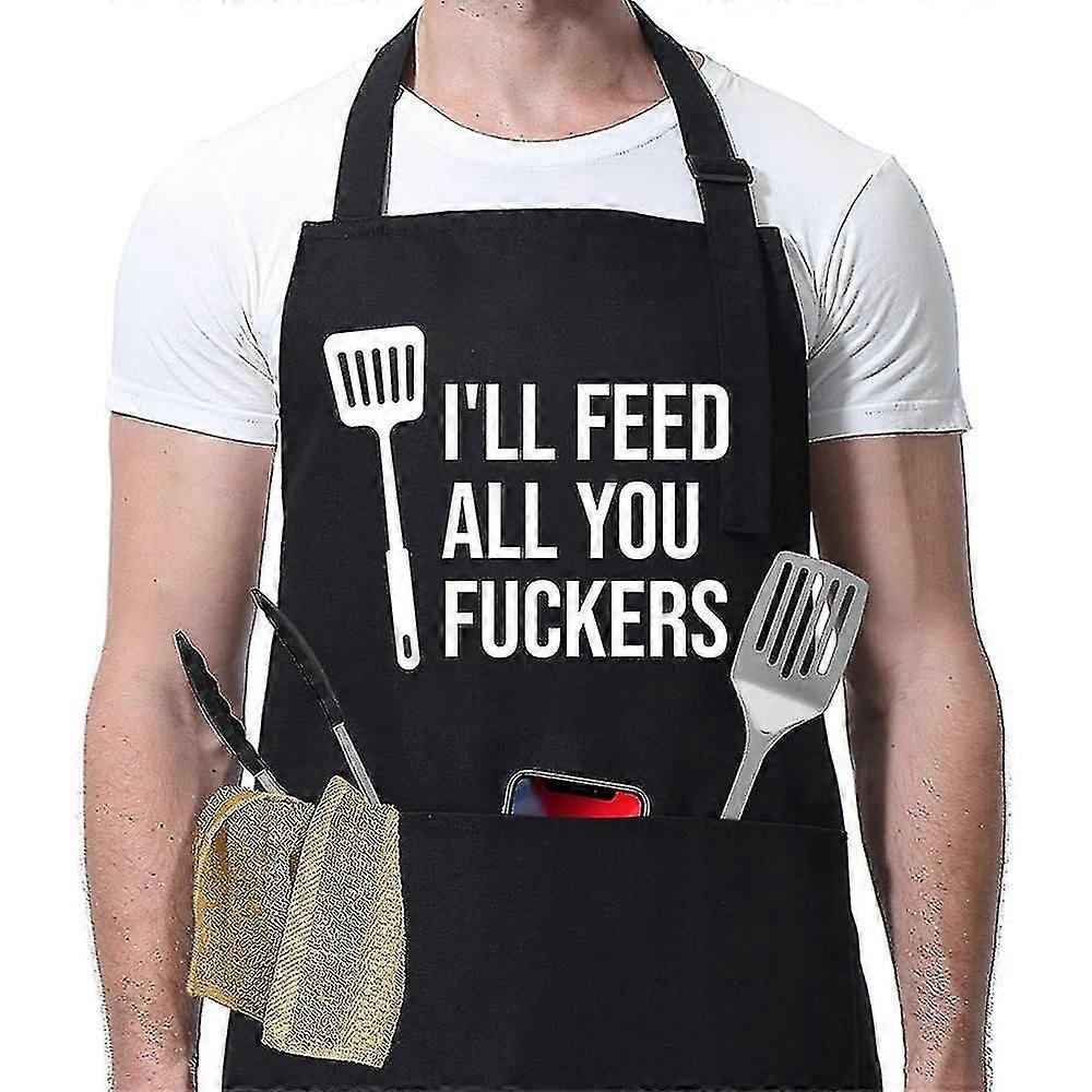 3 Pockets Adjustable Bib Apron Thicker Version Waterproof With Extra Long Ties Cooking Kitchen Aprons