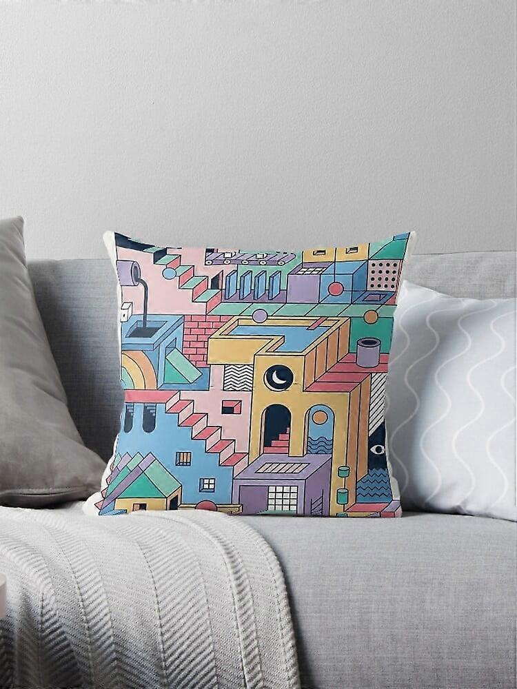 80's Escher Decorative Pillow Covers