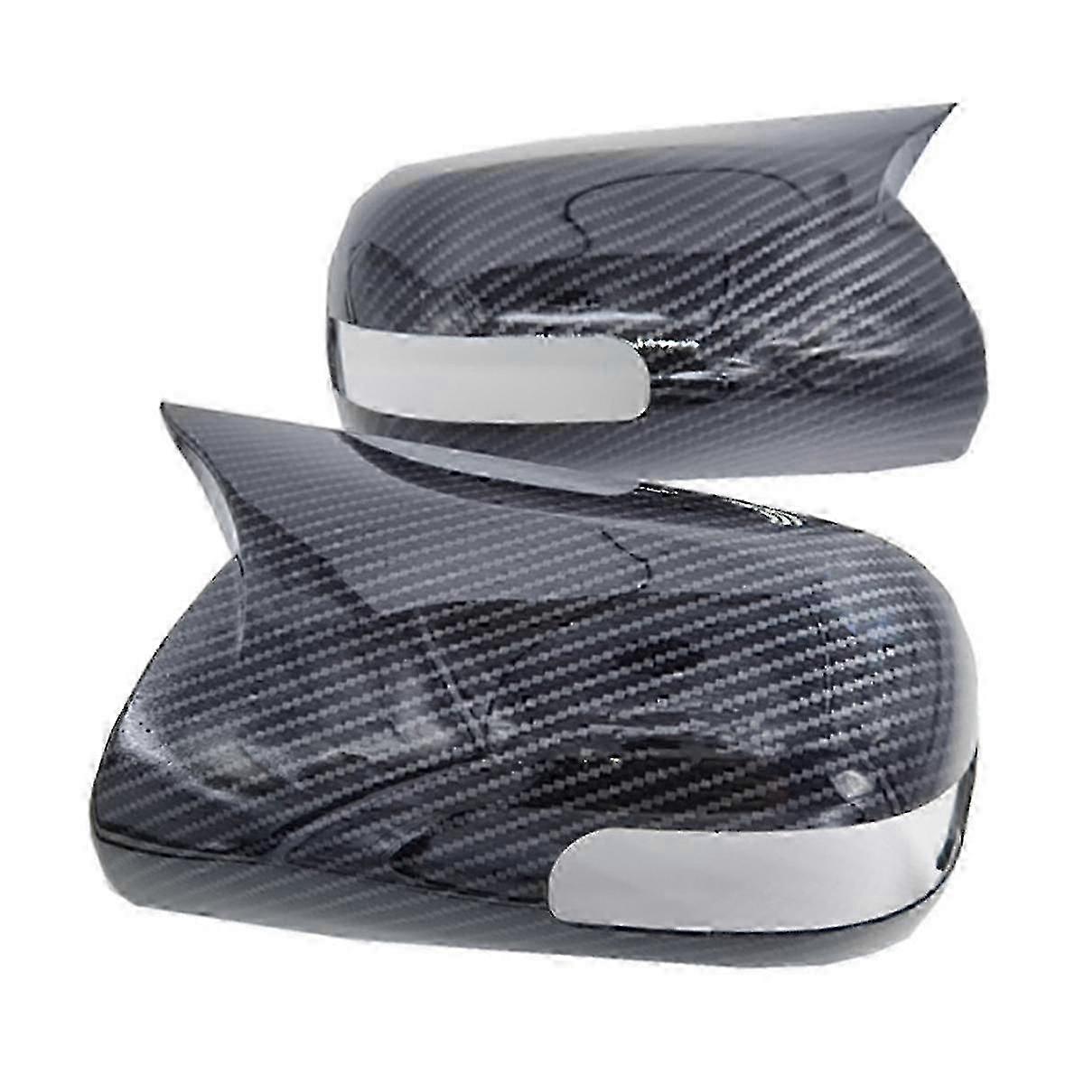 1Pair Car Bullhorn Type Rear View Mirror Housing for 06-11 ABS Carbon Fiber Style Reverse Mirror