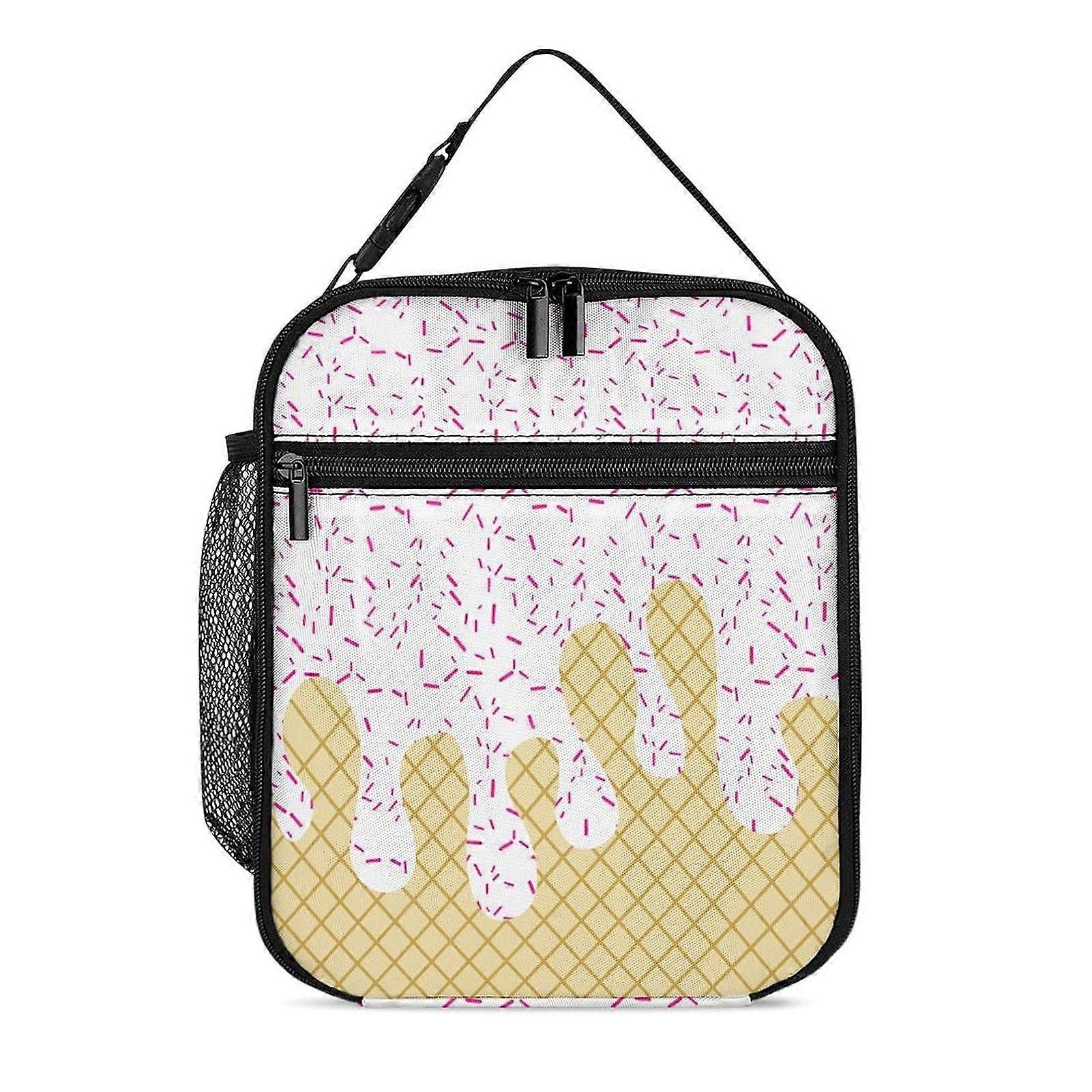 Insulated Lunch Box Bag with Reinforced Handle Large Capacity Three-Layer Design Waterproof Lightweight Tote Bag