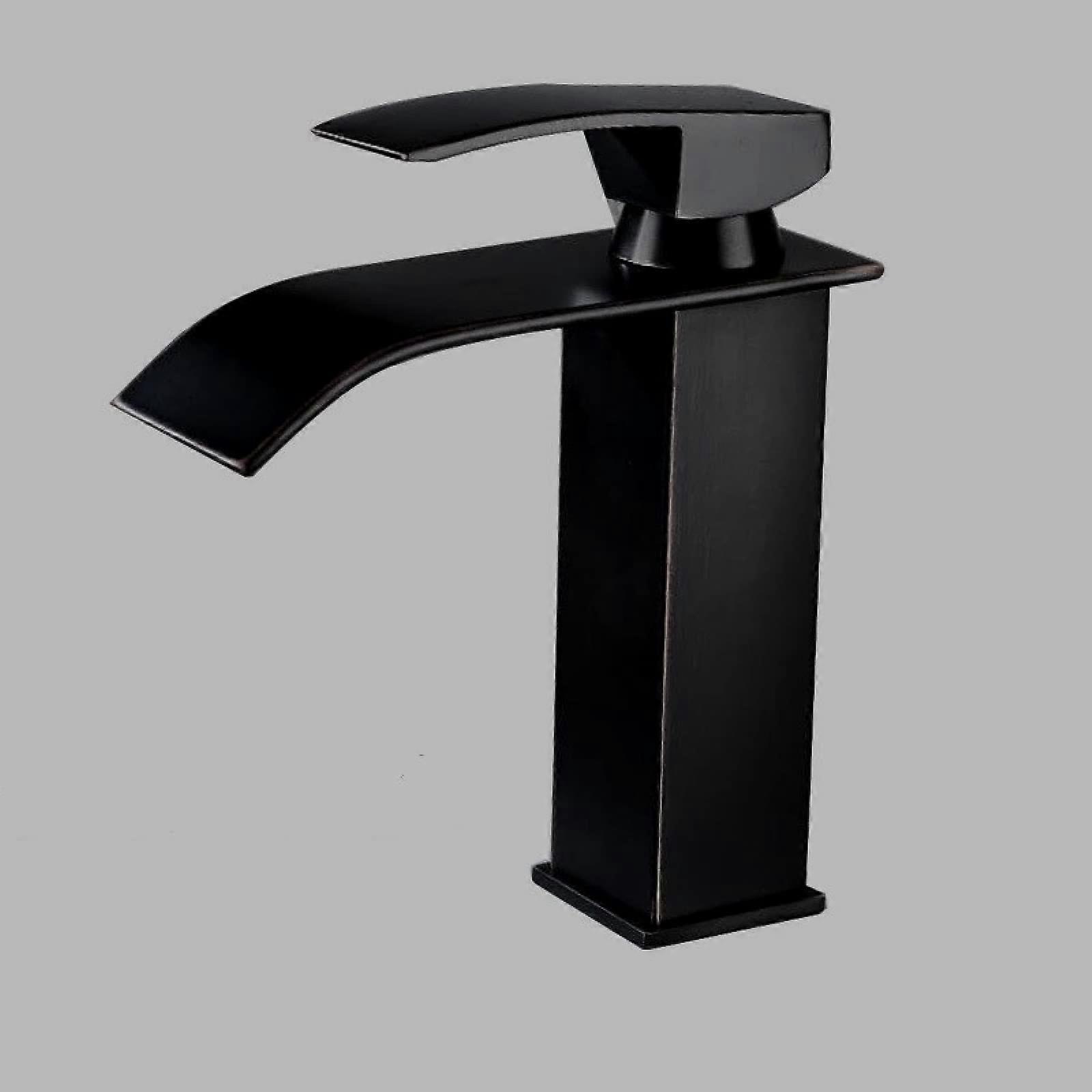 Waterfall Tap Basin Lavatory Faucet Stainless Steel Chrome Plated Waterfall Spout SingleHandle Hot And Cold  Arc