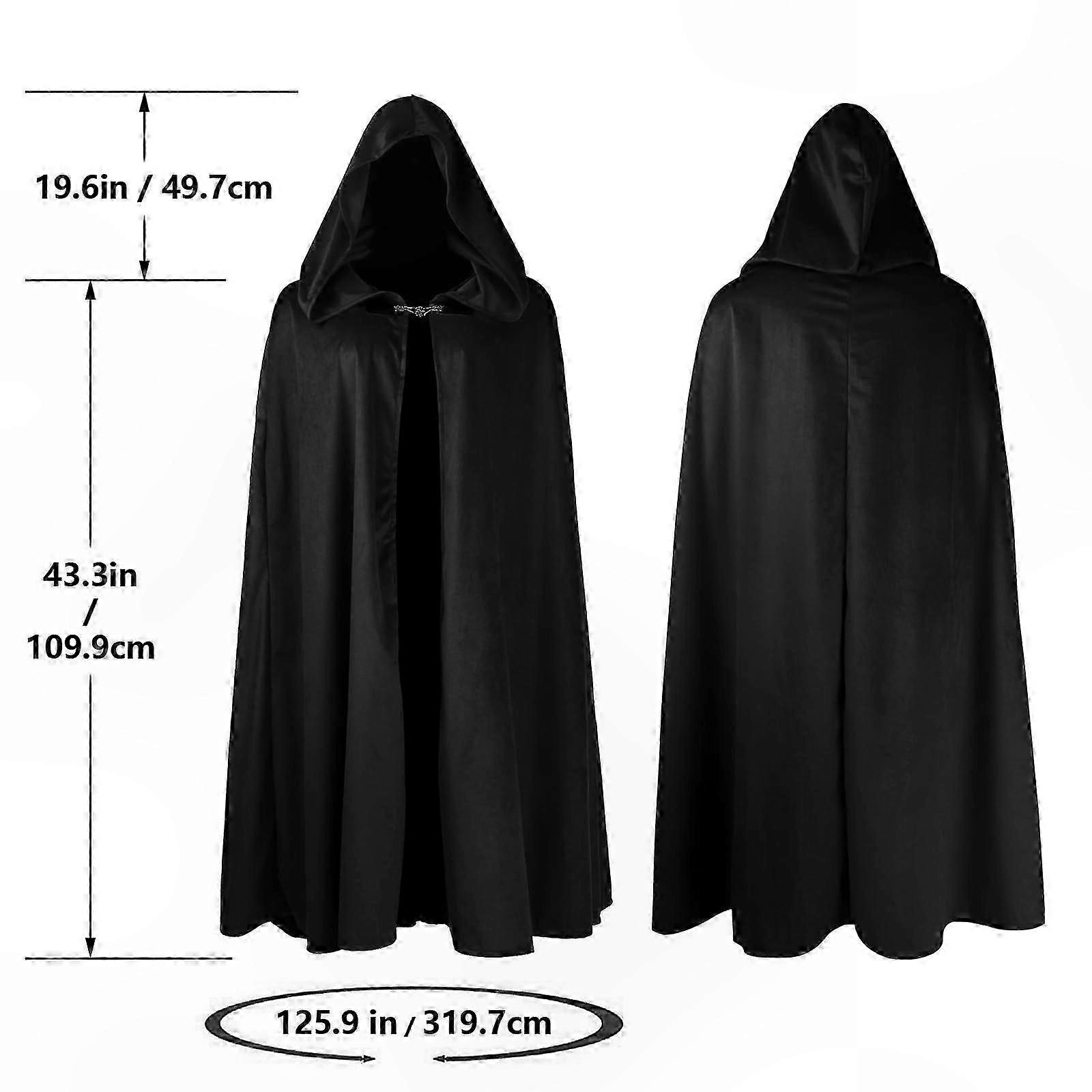 Medieval Velvet Cloak with Suede Trim for Halloween Costume