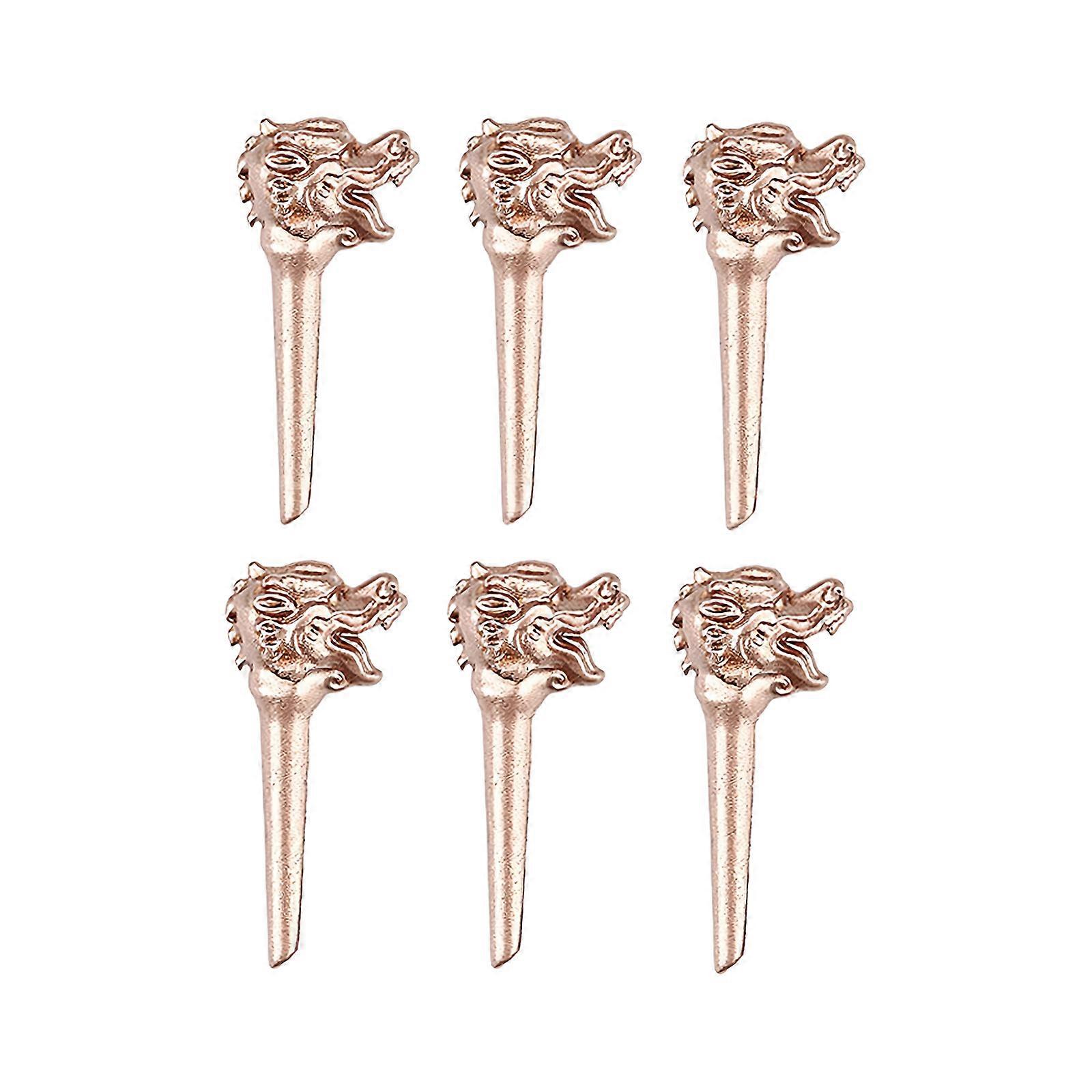 6Pcs Dragon Head Guitar Bridge String Studs Acoustic Guitar Bridge Pins String Peg Musical Instruments Replacement Parts Multicolor