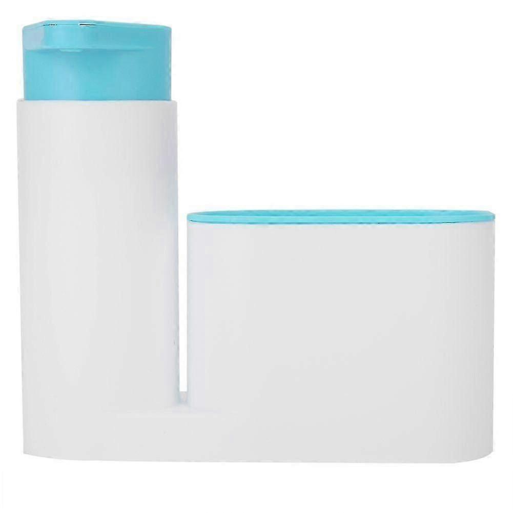 Multifunctional Washing Sponge Sink Detergent Soap Dispenser Storage Kit (Blue)