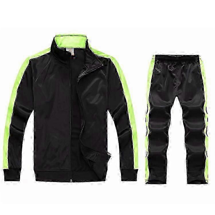 Masculino Casual Esportes Terno Zíper Jaqueta com capuz + Calças Tracksuit Sweatshirt Set