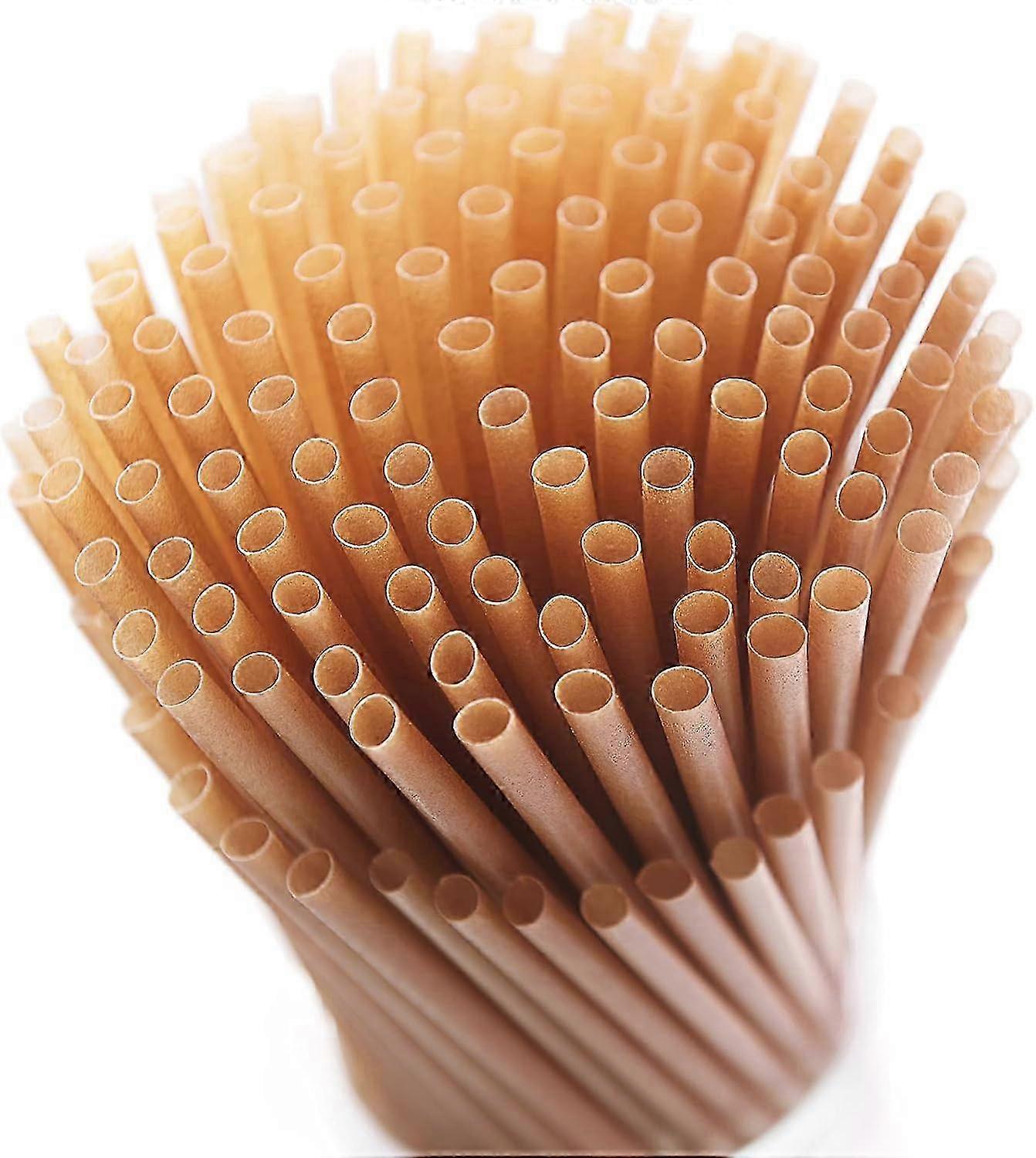 100pcs Sugarcane Straws 8 Inch Compostable Biodegradable Eco-Friendly Drinking