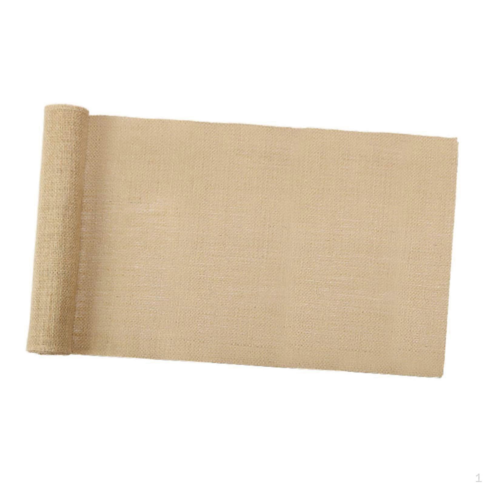 Burlap Table Runner Roll Style Rustic Decoration Placemat for Home Birthday Celebration