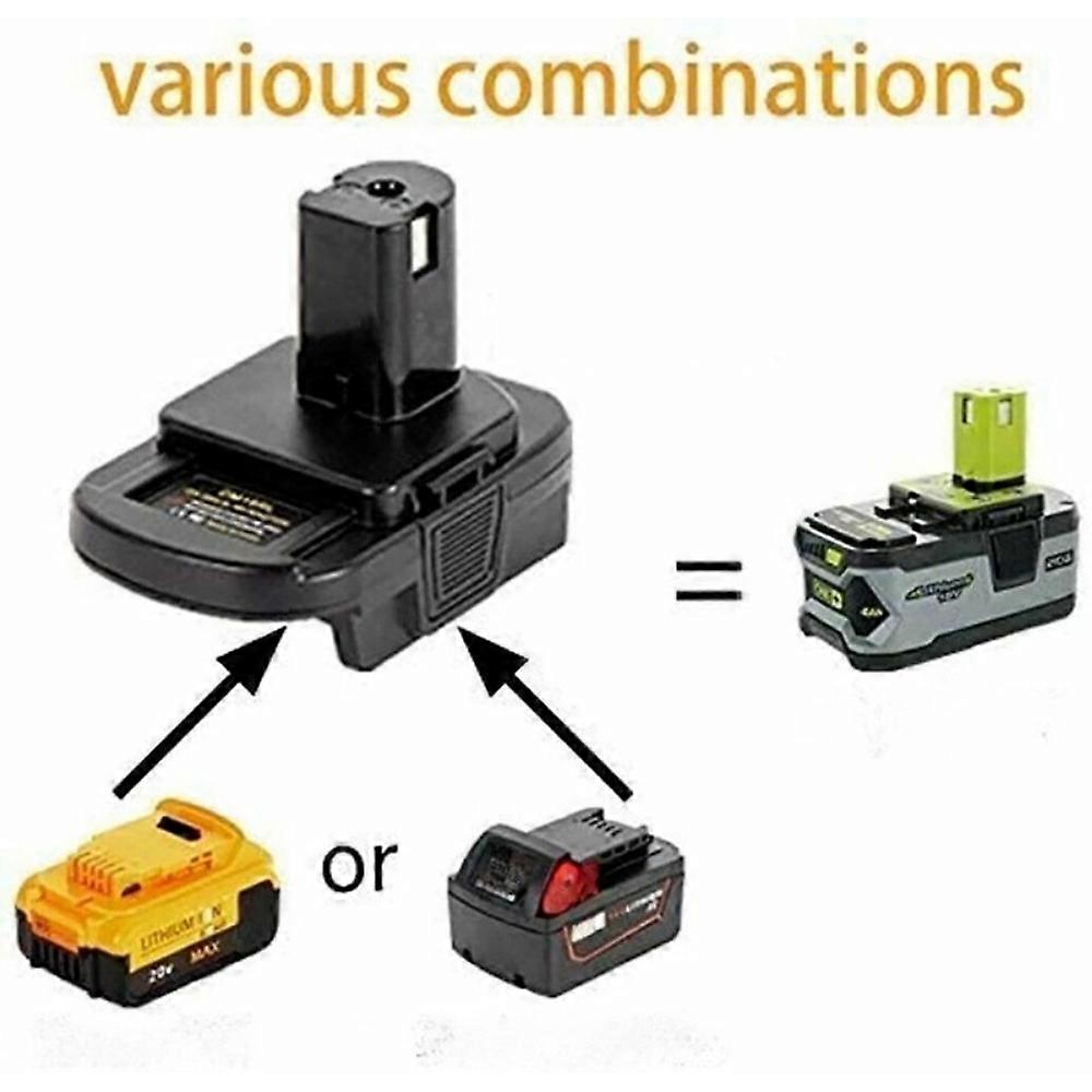 For DEWALT For Milwaukee 20V/18V Battery Adapter Convert to For RYOBI 18V Drill
