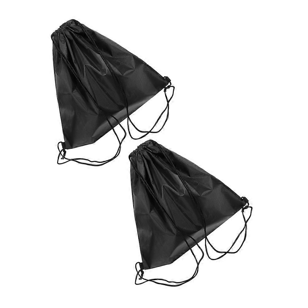 Black Oxford Fabric Bag for Storing 2Pcs Drawstring Backpack Sack