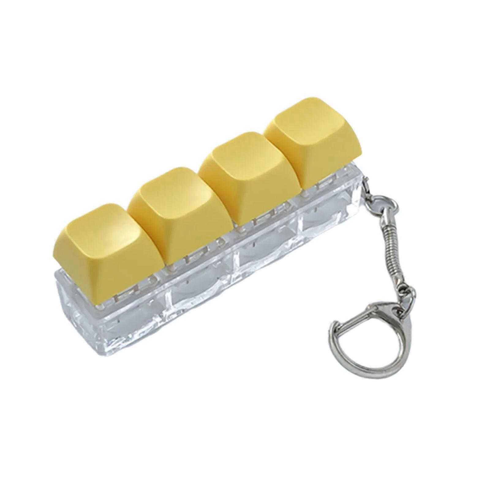 Interactive Press Button Keychain Focusing Enhancer Travel Stress Reliever Anxiety Reduction Toy Most Ages  Yellow