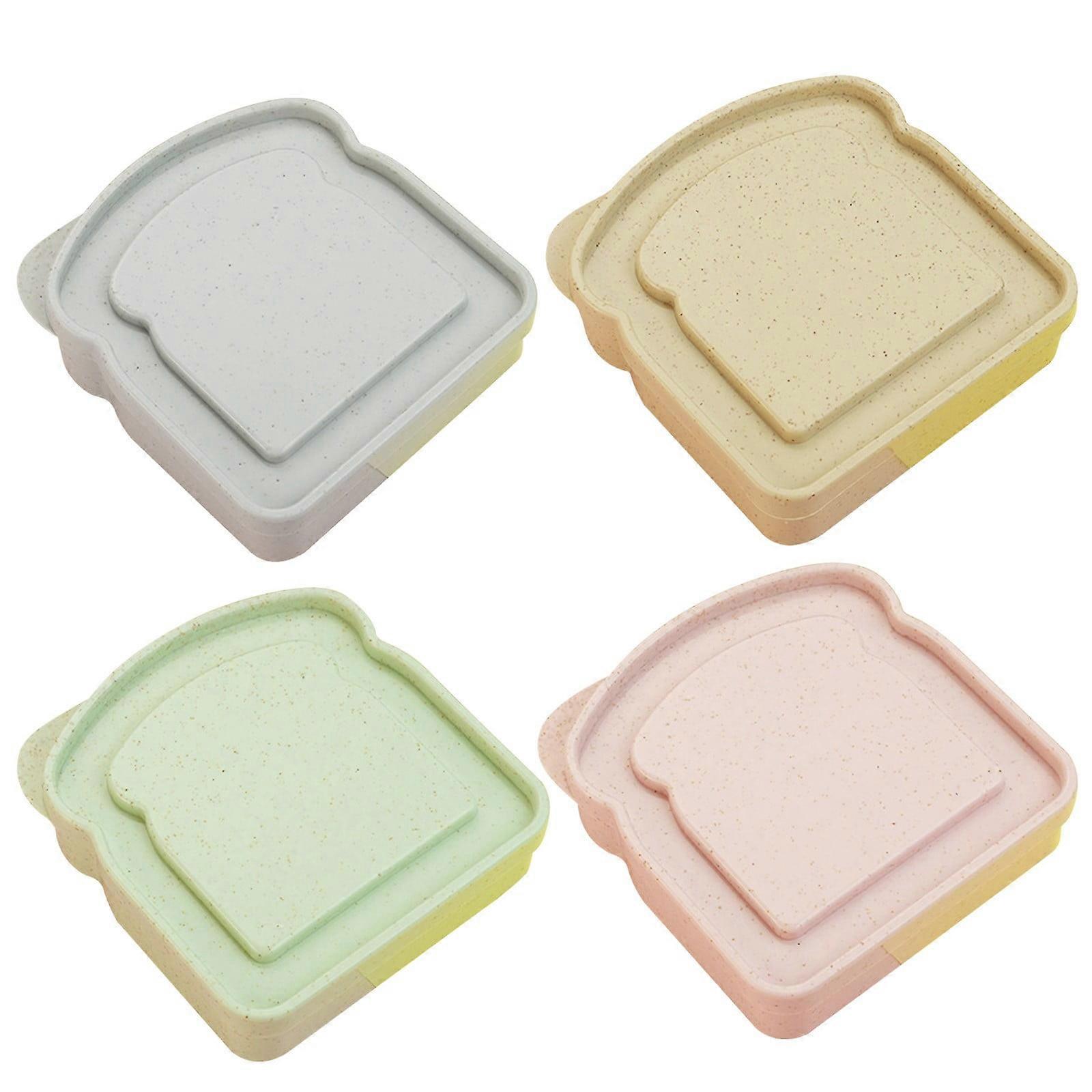 Yakbaofuo 4pc Wheat Bread Preservation Box Student Portable Storage Box