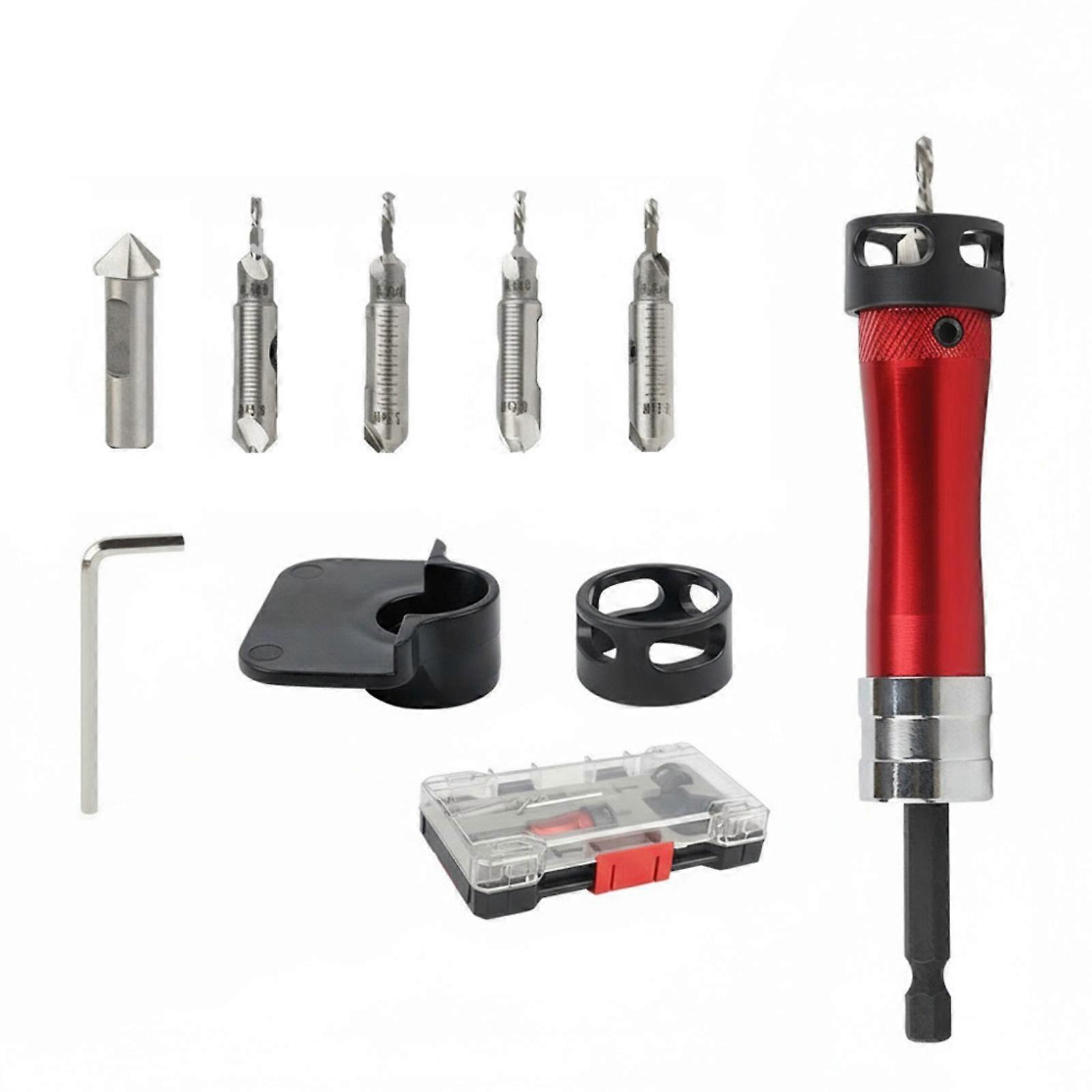 2 in 1 Countersink Drill Bit Wood Drill Bit With Quick Change Design And Hexagonal Shank For Woodworking  Silver