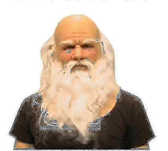 Christmas Full Head Latex Mask for Adults 62cm Head Circumference Breathable Comfortable with Movable Mouth