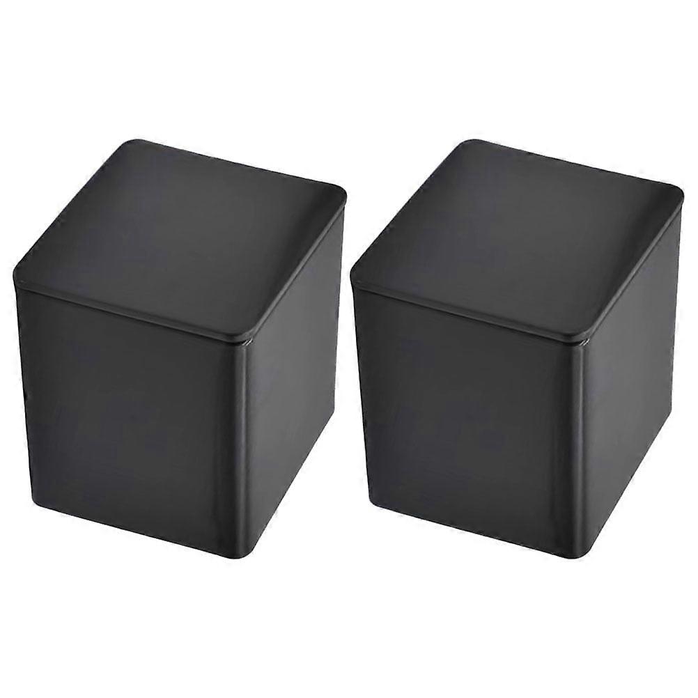 2pcs Square Storage Can Empty Cube Tinplate Candy Storage Box Tea Leaf Storage Container