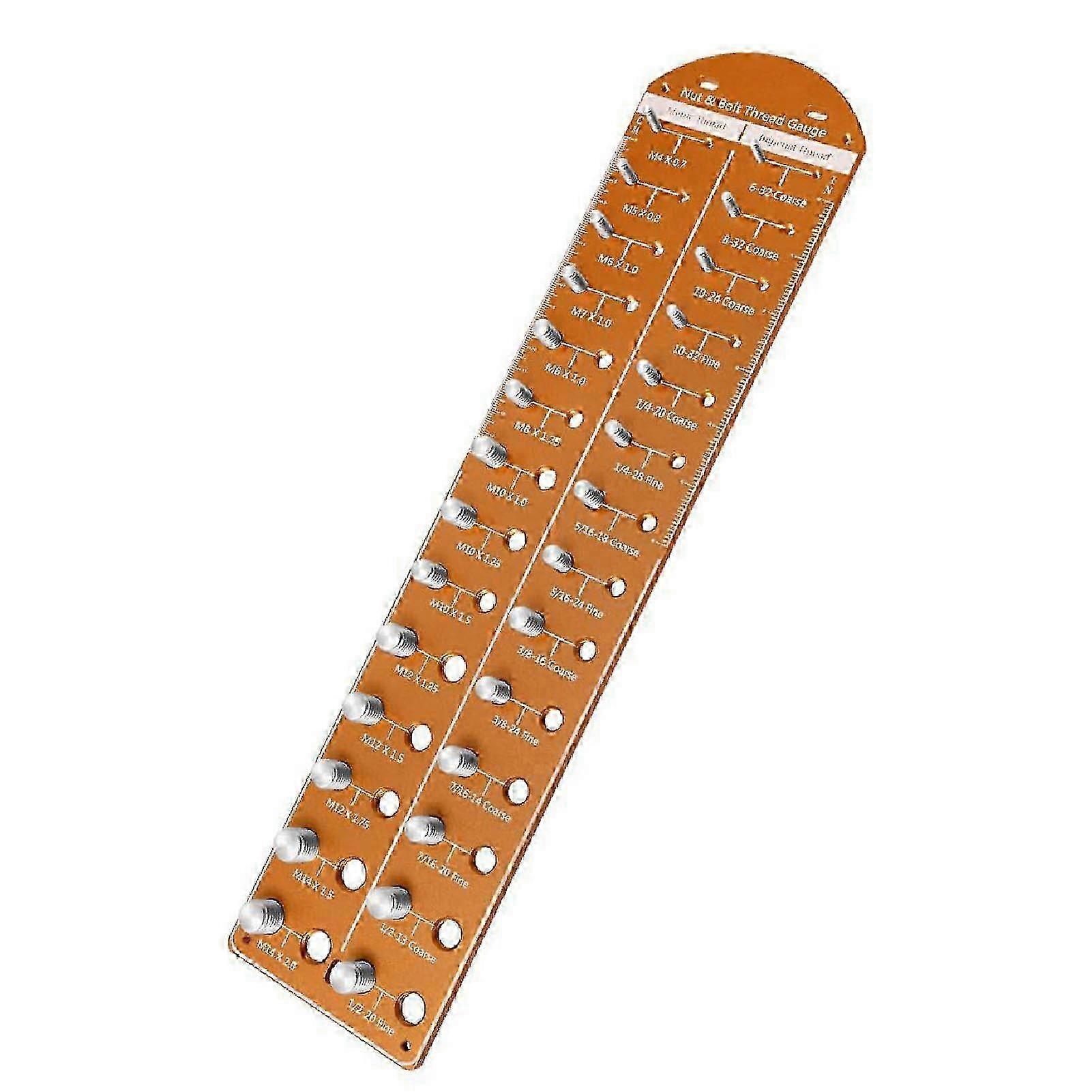 w Nut and Bolt Thread Checker 14 Inch and 14 Metric Bolt Size and Thread Identifier Gauge