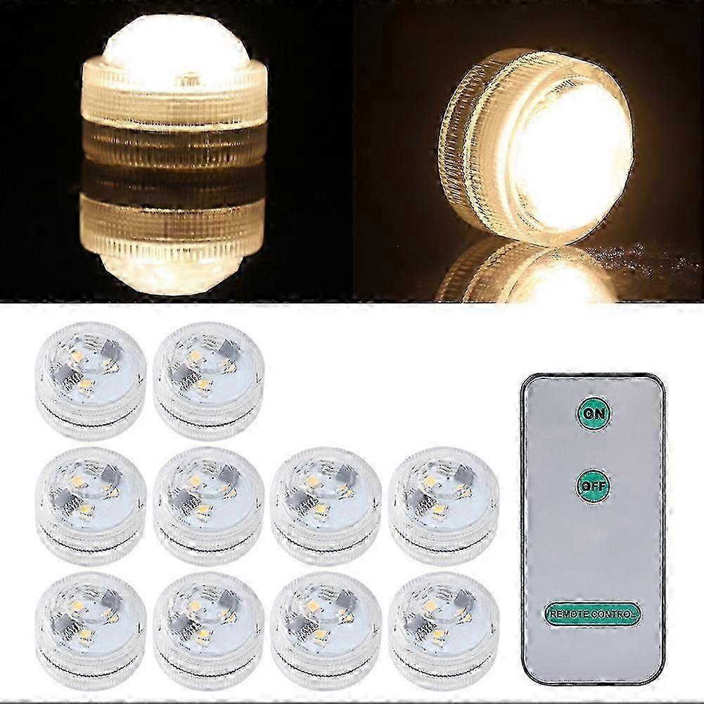 10PCS Waterproof LED Candle Lights, Submersible Remote Control