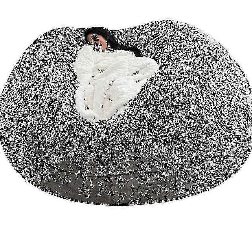 Soft Artificial Fur Lazy Sofa Bean Bag Chair with Removable Cover and No Filler Required for Comfortable Lounge Seating