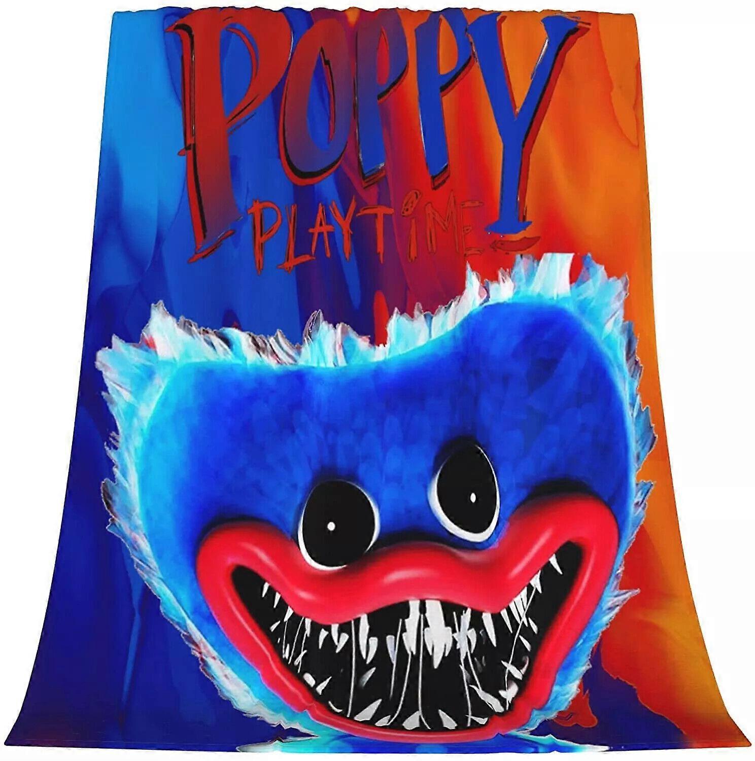 P0ppy&Playtime Huggy Wuggy Fleece Blanket Throw Sofa Warm Soft Blanket Flannel