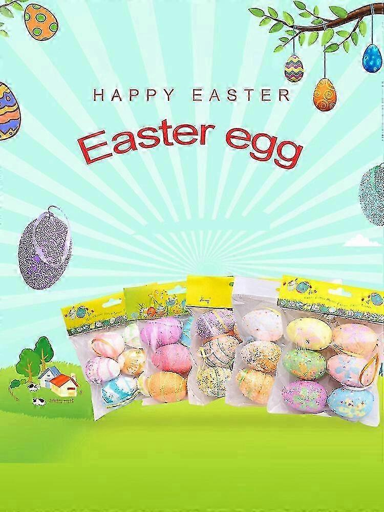 6PCS Easter Egg Decoration - Multicolor Foam Eggs for Home, Office, and Parties