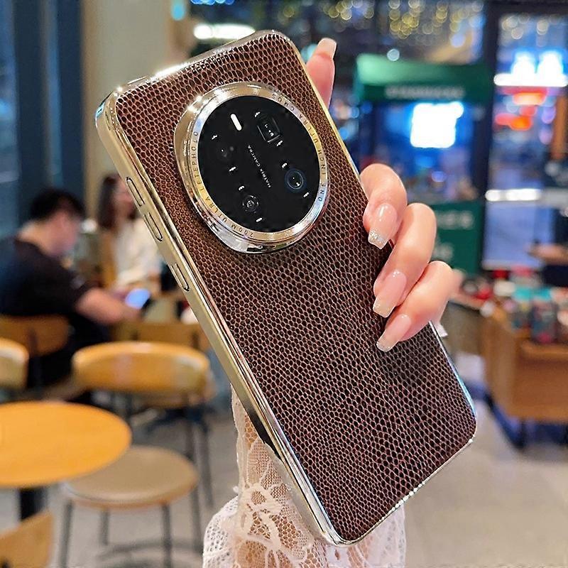 For Honor Magic7 Pro 5G Case Lizard Textured PU + PC Phone Back Cover Electroplating