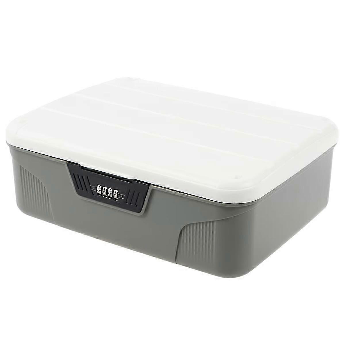 Lockable Container Plastic Lockable Box 4 Digit Password Organizer High Security Lockable Bin Sturdy Lockable Bin M