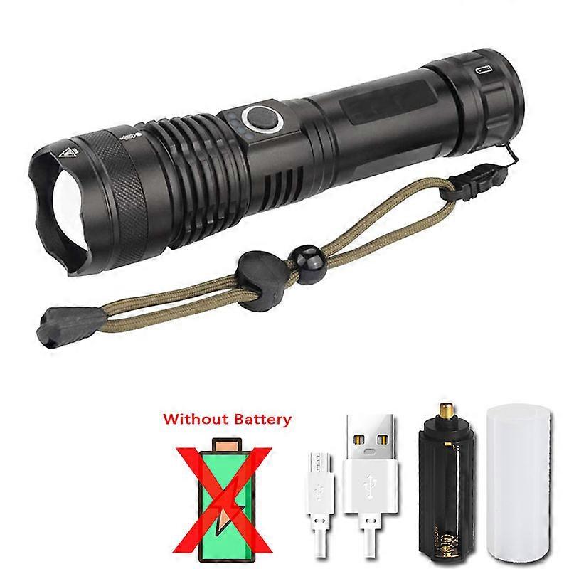Powerful XHP70 LED Flashlight 5 Modes USB Rechargeable Zoom Torch Lantern 26650 Battery Camping Outdoor Emergency Light