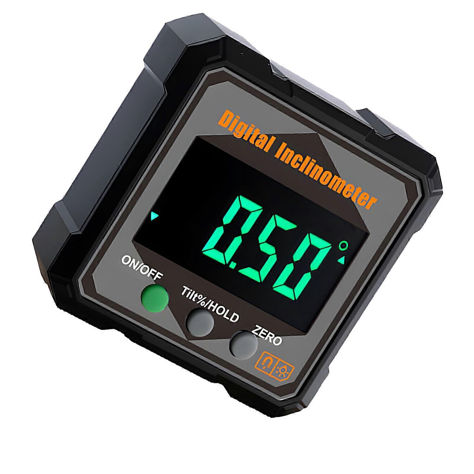 Magnetic Inclinometer Double Function Measurement Tool Rotatable LED Screen For Carpentry Installation Projects  Box six sides or