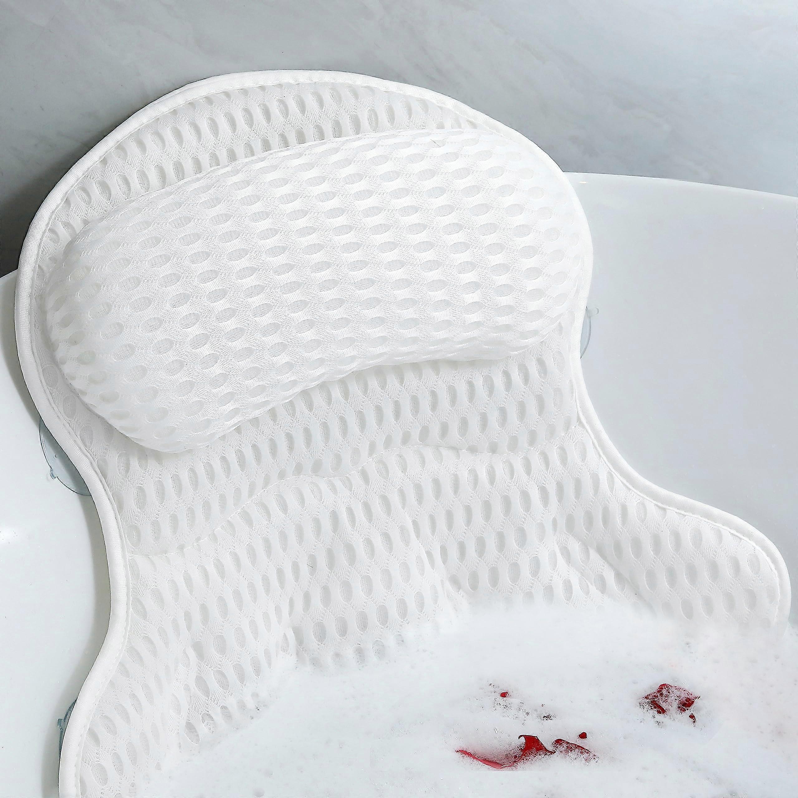 Bath Pillow for Tub Neck and Back Support with 4D Air Mesh and 6 Suction Cups Spa Accessory Ref: 4699