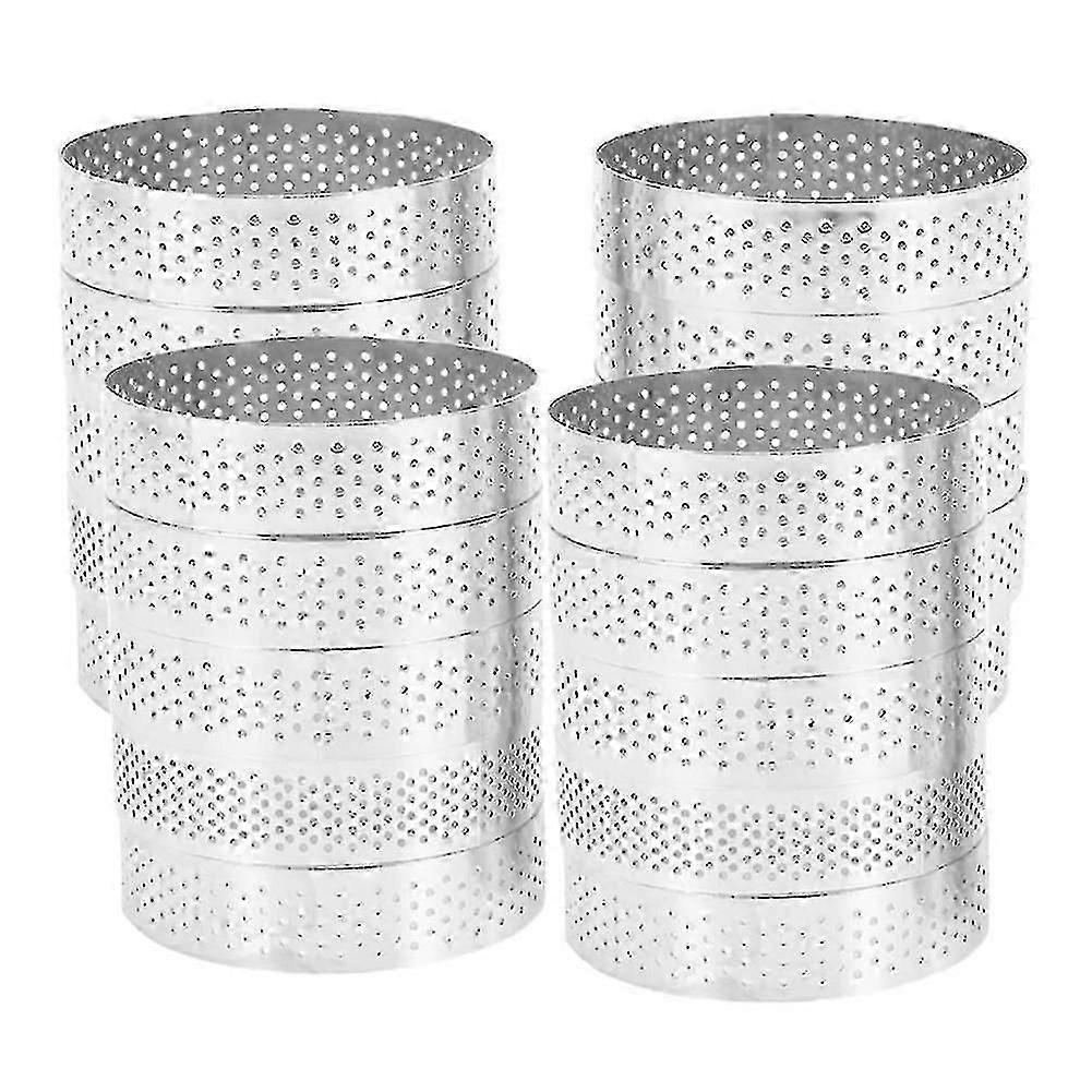 20pcs Perforated Circular Tart Rings for Baking Fruit Pie, Quiche, Cake, Mousse