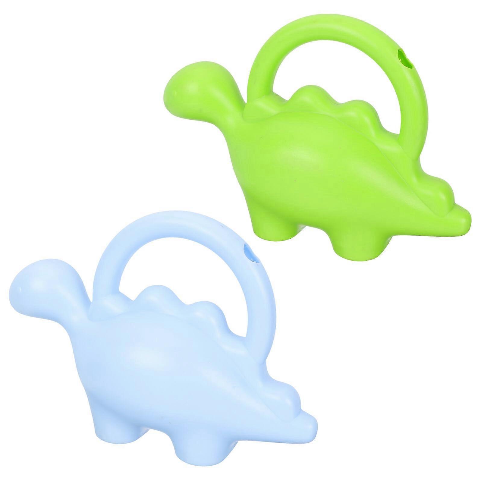 2Pcs Kids Dinosaur Watering Can with Gentle Water Flow ChildSafe Durable Plastic for Garden
