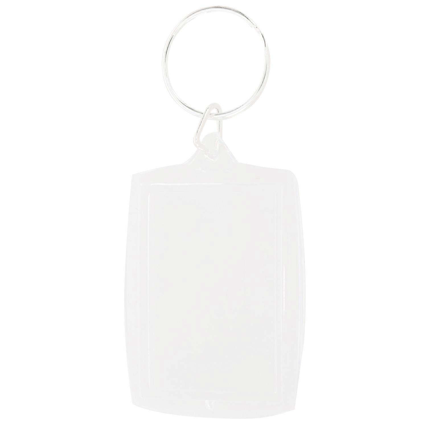 10pcs Transparent Blank Insert Photo Picture Frame Key Ring Split keychain