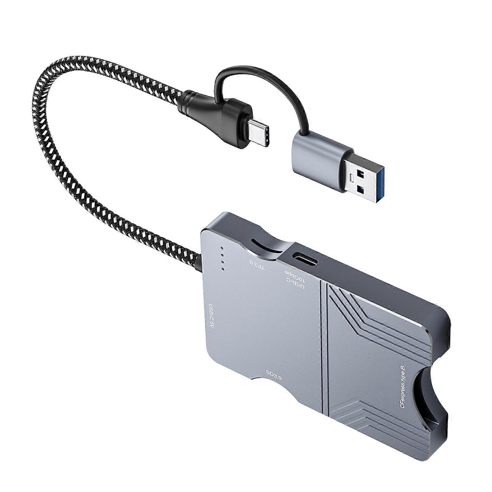 Professional CFEB Card Reader Offering 10Gbps TF SD3.0 Ready Cable Efficient Large File Transfer Multicolor