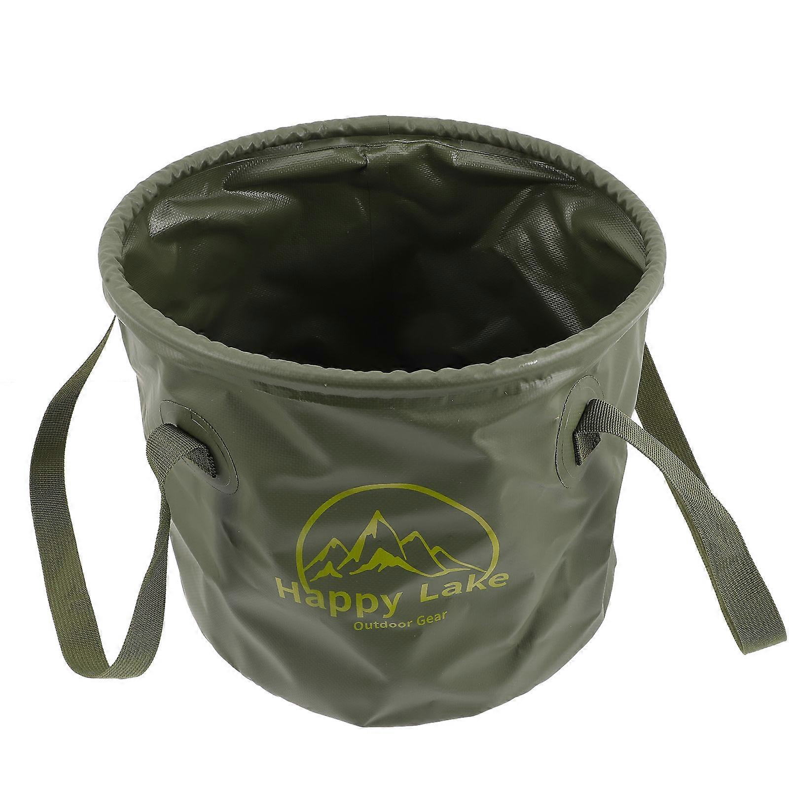 Green Multifunctional Wash Basin for Storage Folding Wash Bucket