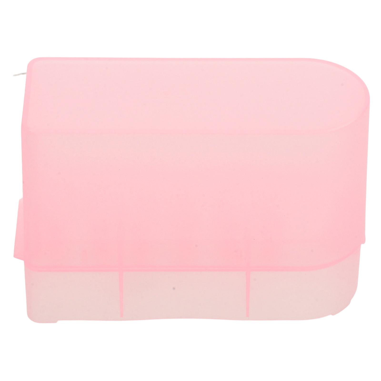 Nail Drill Bits Storage Box for Manicure Grinding Heads with Pink Plastic Case