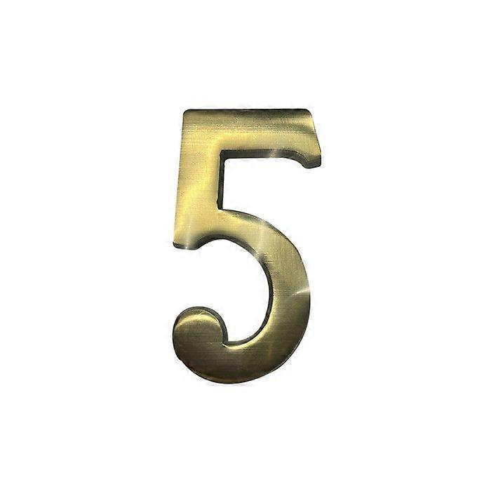 Huisnummer 5 Messing Puli 10cm Onzichtbare Bevestiging