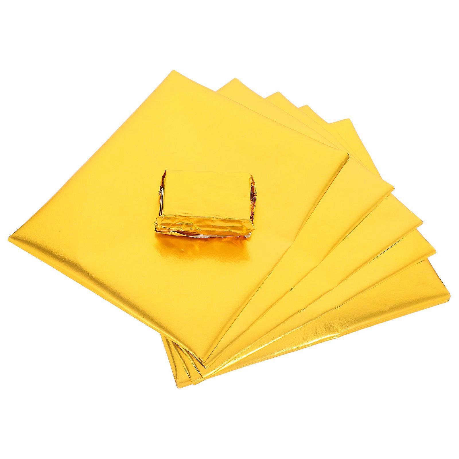 Chocolate Wrapping Tinfoil Candy Wrappers for Wrapping 100Pcs Golden Foil