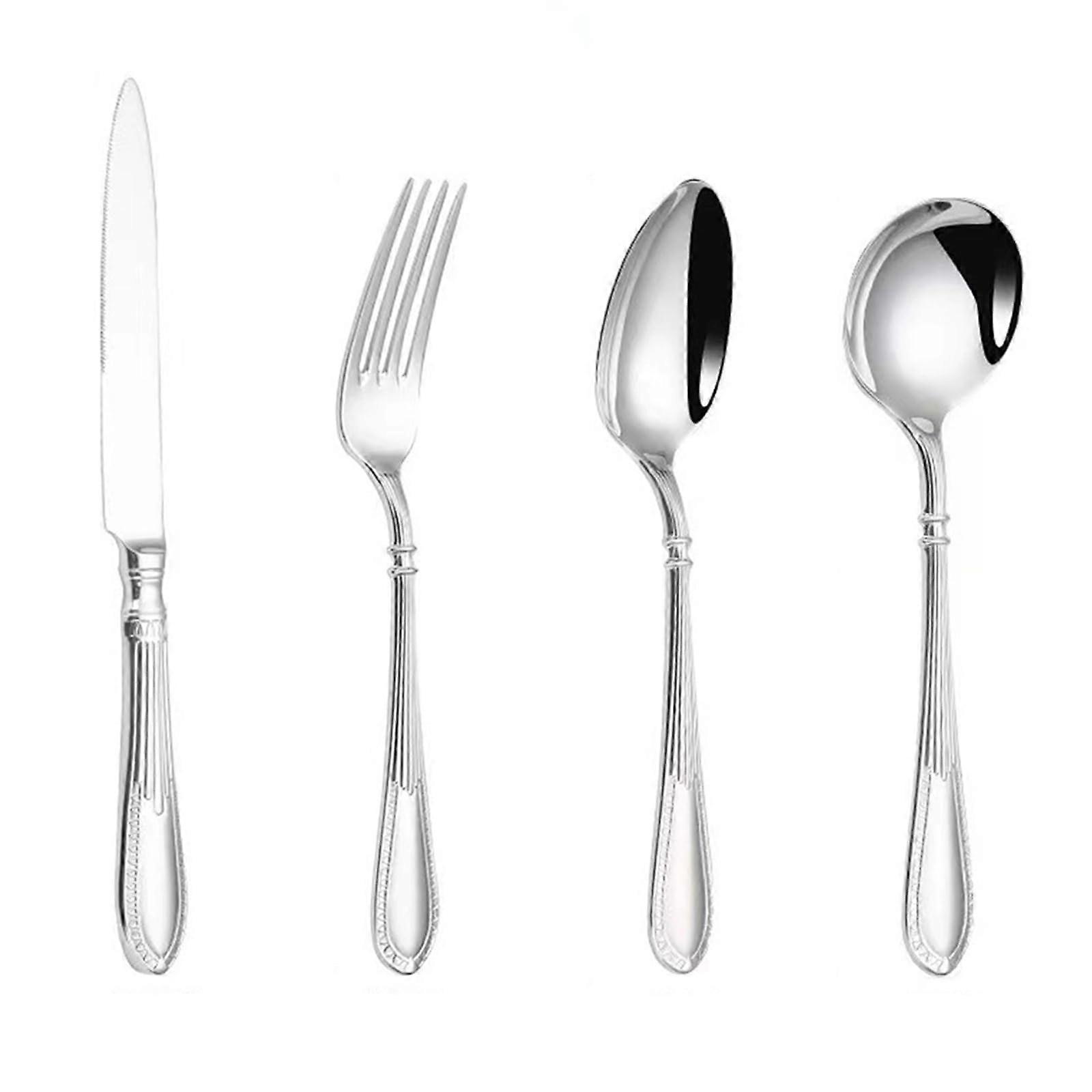 Stainless Steel Silverware Set for 14, 56 Piece Flatware with Polished Finish and Ergonomic Handles