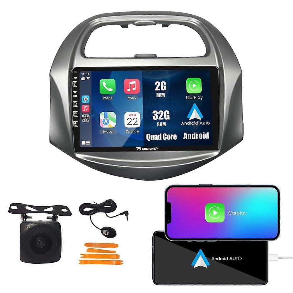 CarPlay Android Auto Head Unit 9' IPS Touchscreen GPS Bluetooth Stereo for Chevrolet Spark 20182020