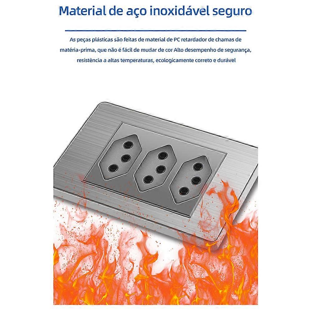 Brazilian Standard Socket Light Switch Socket Wall Power Socket 20A Fast Charge 3 BR Socket