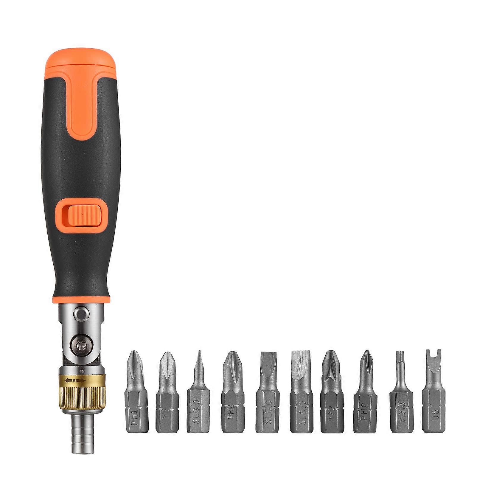 Ratchet Screwdriver Set 10in1 MultiBit with Ergonomic Handle and Bit Storage for Auto and Furniture