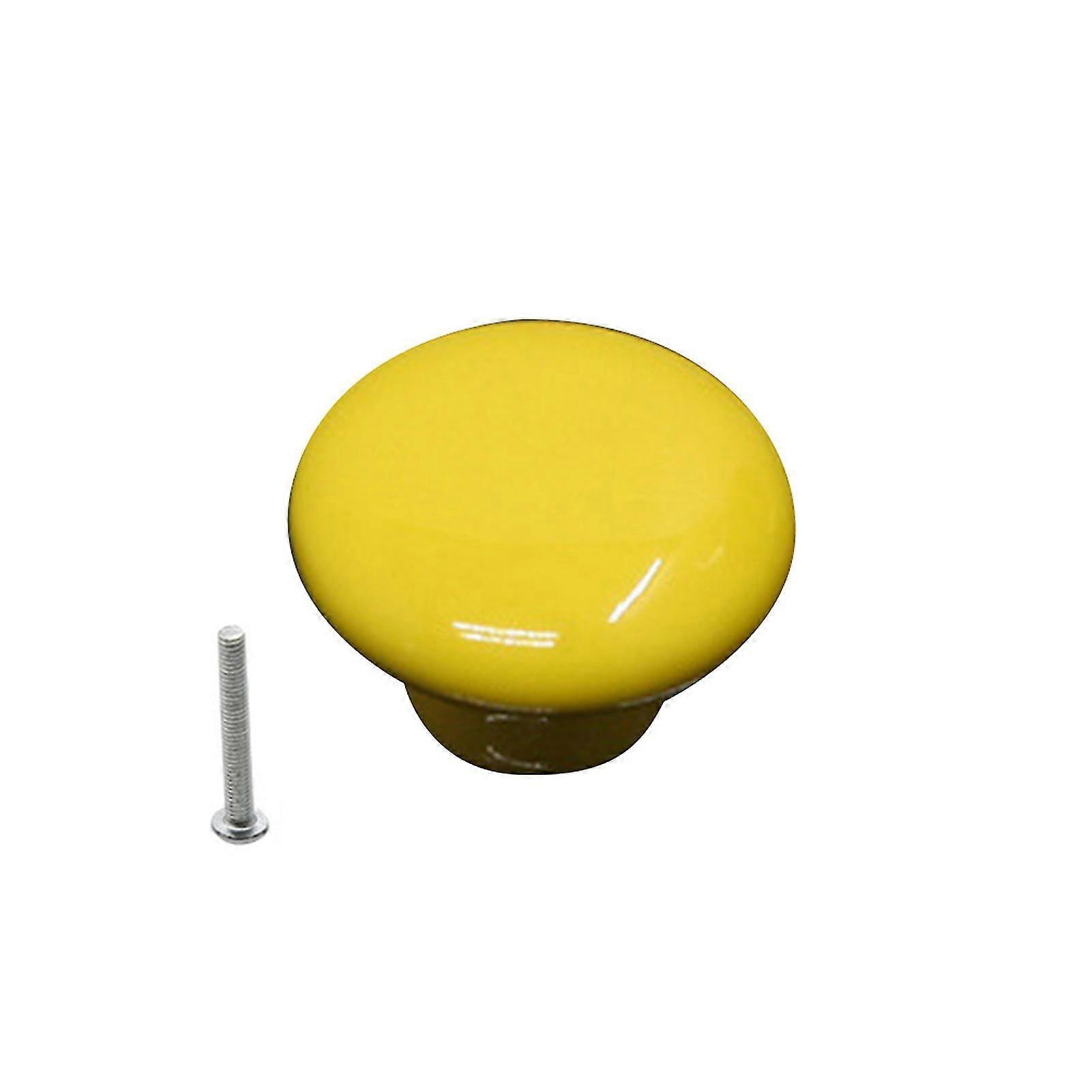 32mm Smooth Drawer Pulls Punch Installation Anti-fall Off Colorful Round Ceramic Cabinet Knobs For Drawer