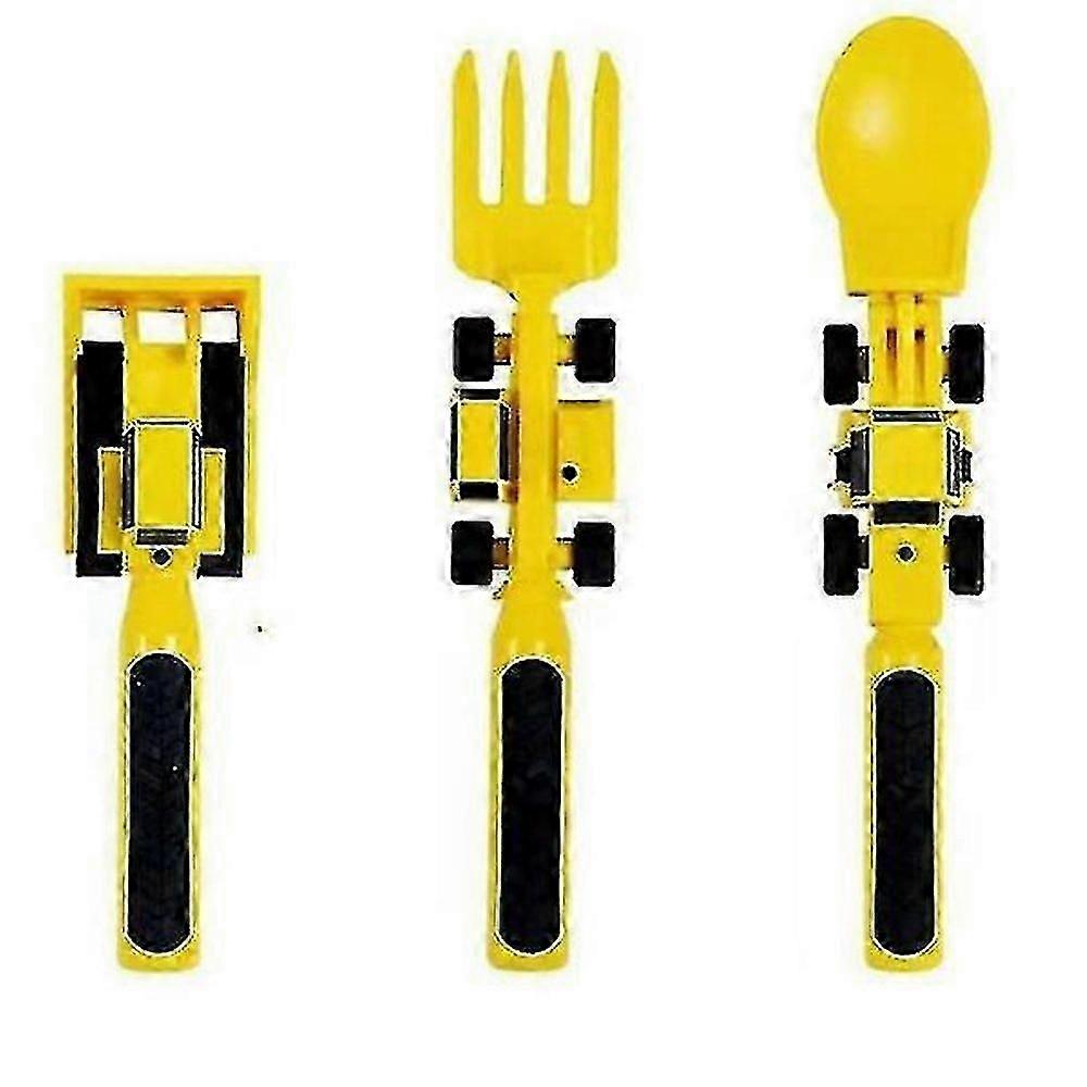 Toddler Construction Theme Tableware Set, Fork, Spoon, Knife, for Children