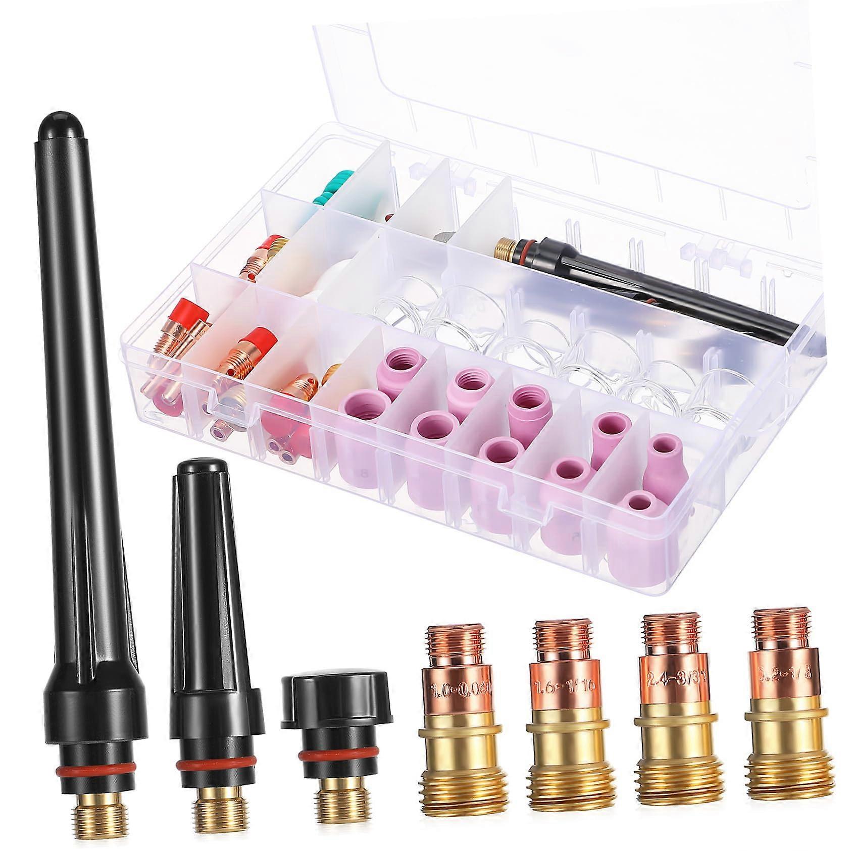 TIG Welding Torch Accessories Kit with Glass Cup Connector, Precision Tools and Storage Case