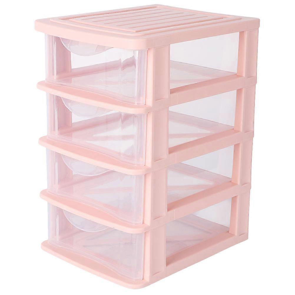 Cosmetic Storage Organizer Pink Drawer Style Case for Storage Use