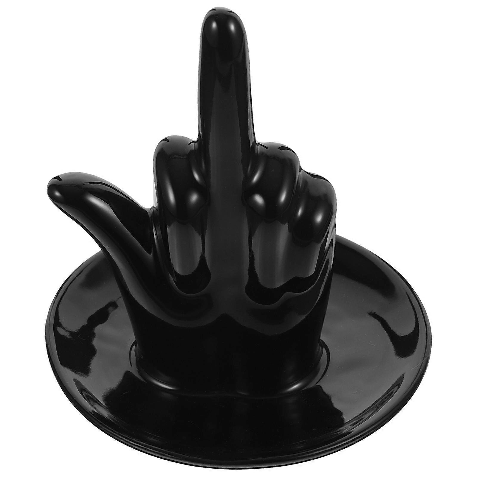 Multifunctional Black Ceramic Jewelry Tray for Storage Use and Display