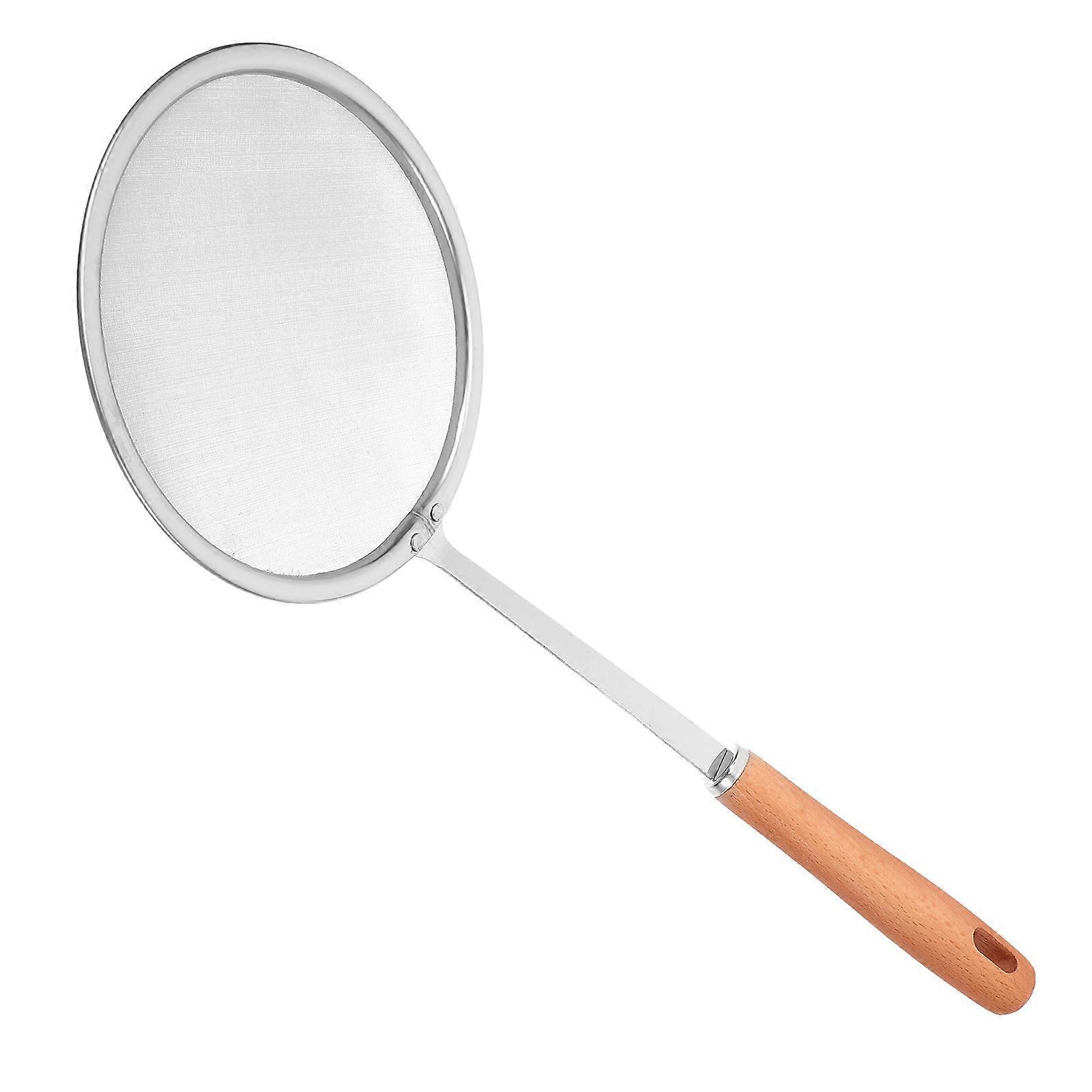 Filtroil Ladle Wooden Handle Colander for Kitchen Use Light Brown