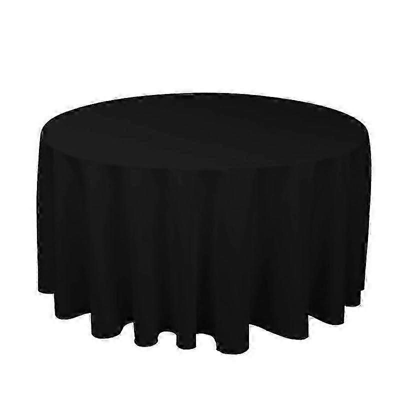 25-26 1pcs Polyester Round Tablecloth - Whiteblackredbluegold Solid Table Cover for Home Decor